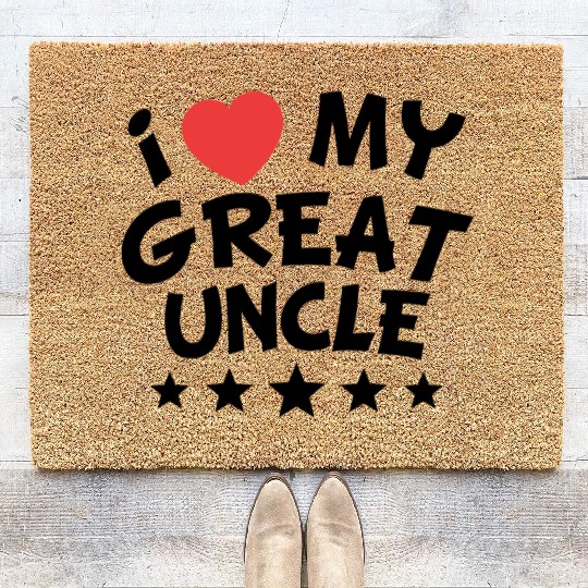 I Heart My Great Uncle Coir Doormats