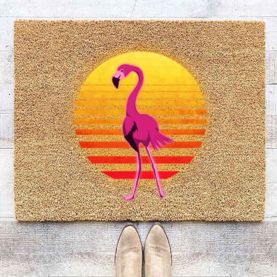 Neon Flamingo Coir Doormats