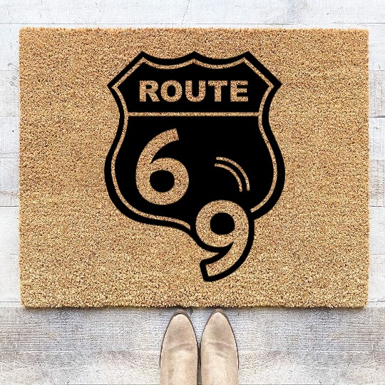 Route 66 Hell Highway 69 Coir Doormats