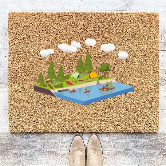 camping landscape Coir Doormats