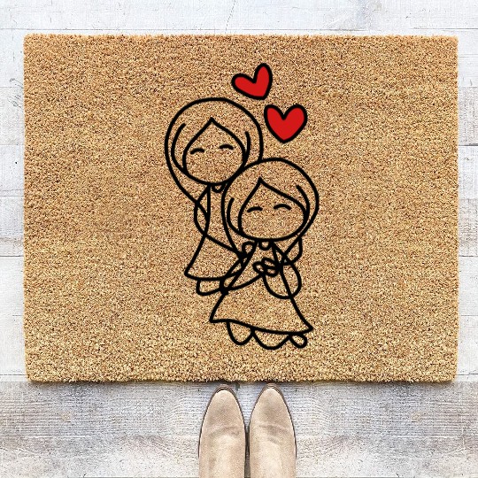 gay couple Coir Doormats