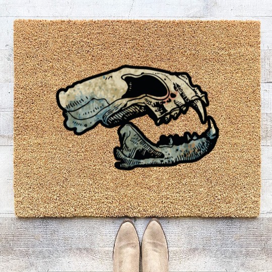 cat skull Coir Doormats