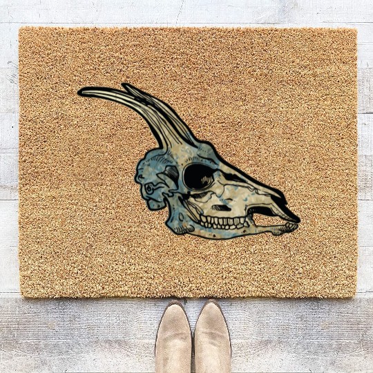 Capricorn skull Coir Doormats