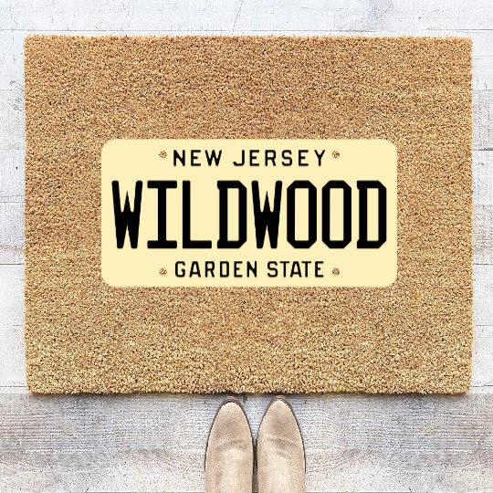 Wildwood New Jersey License Plate Coir Doormats