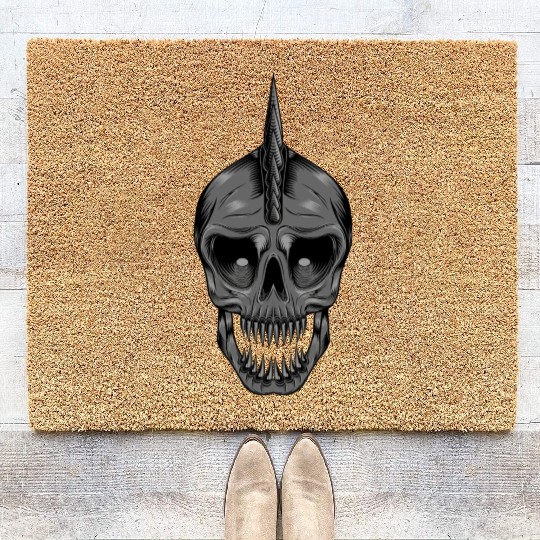 punk skull Coir Doormats