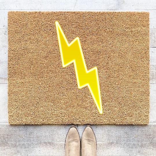 Zap - Yellow Lightning Bolt Coir Doormats