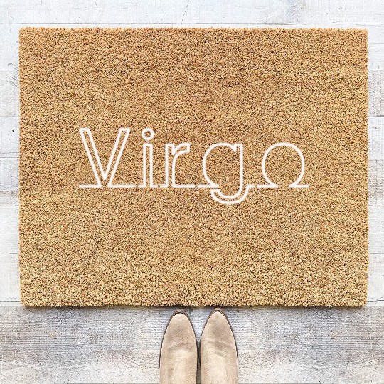 Virgo in White Coir Doormats