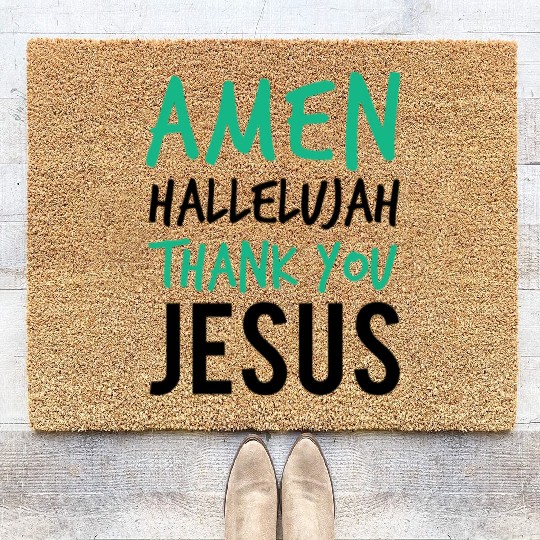 Amen Hallelujah Thank You Jesus Christian Worship Coir Doormats