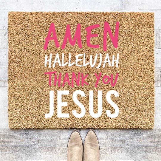 Amen Hallelujah Thank You Jesus - Christian Worshi Coir Doormats