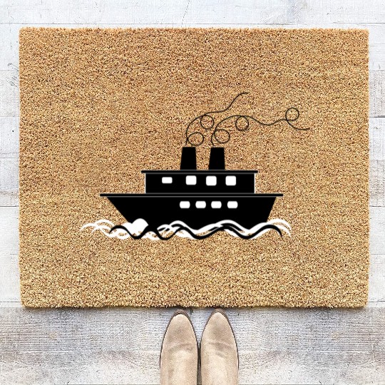 ship boat canoe sailboat submarine yacht anchor136 Coir Doormats