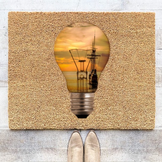 ship boat canoe sailboat submarine yacht anchor241 Coir Doormats