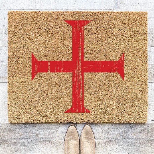 Knights Templar Crusader Cross Coir Doormats