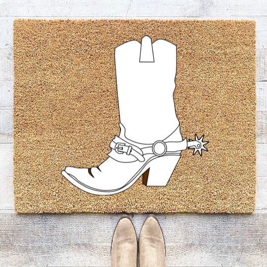 cowboy ranger rancher sheriff horse cowgirl wester Coir Doormats