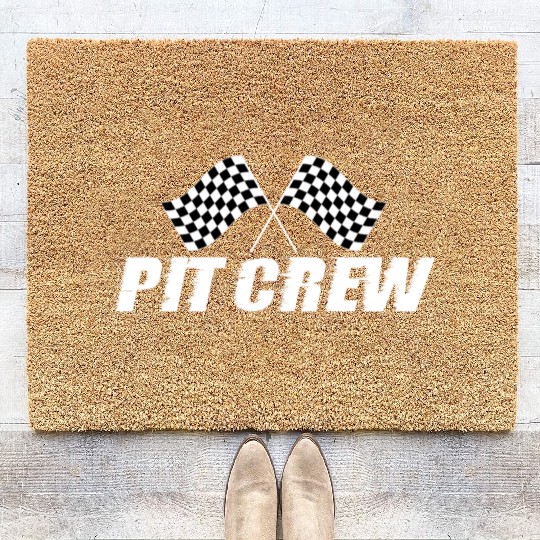 Pit Crew Racing Team Sports Racers Track Pit Stops Coir Doormats