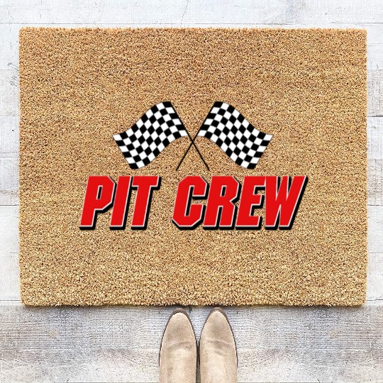 Pit Crew Racing Team Sports Racers Track Pit Stops Coir Doormats
