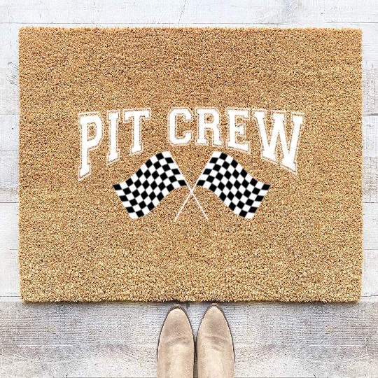 Pit Crew Racing Team Sports Racers Track Pit Stops Coir Doormats