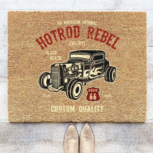Hot Rod Rebel Coir Doormats