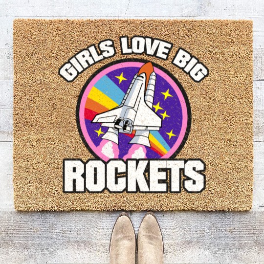 GIRLS LOVE BIG ROCKETS FUNNY COOL SEXY GIFT IDEA Coir Doormats