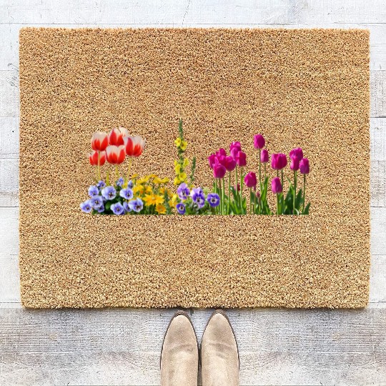 pansy stiefmuetterchen blumen flowers tulpen tulip Coir Doormats