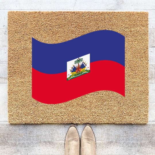 flag haiti Coir Doormats