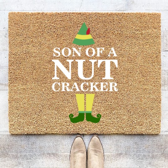 Funny Son of A Nutcracker Christmas Movie Quote Coir Doormats