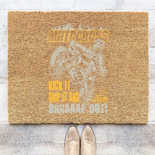 Motocross Kick It Stunt Coir Doormats
