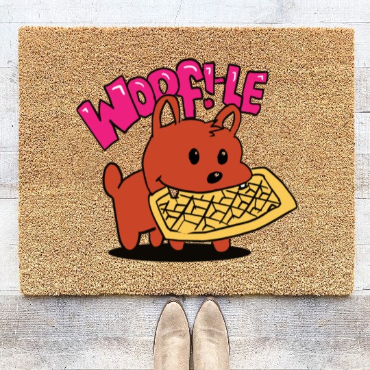 waffle dog Coir Doormats
