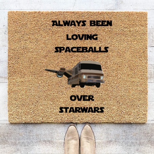 spaceballs over starwars Coir Doormats