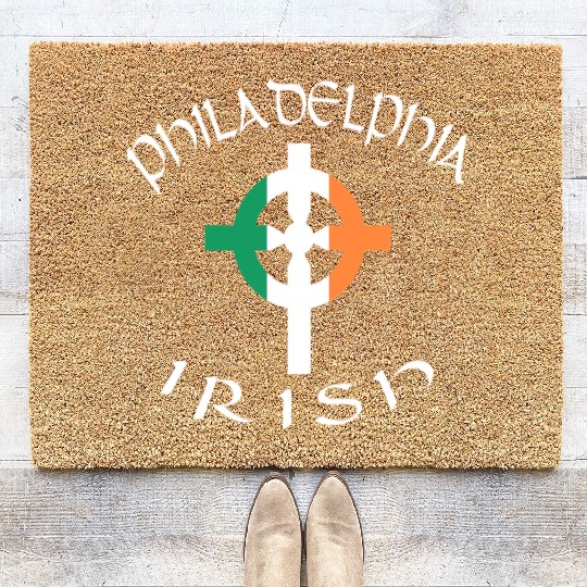 Ireland Pride Philadelphia Irish Celtic Cross Coir Doormats