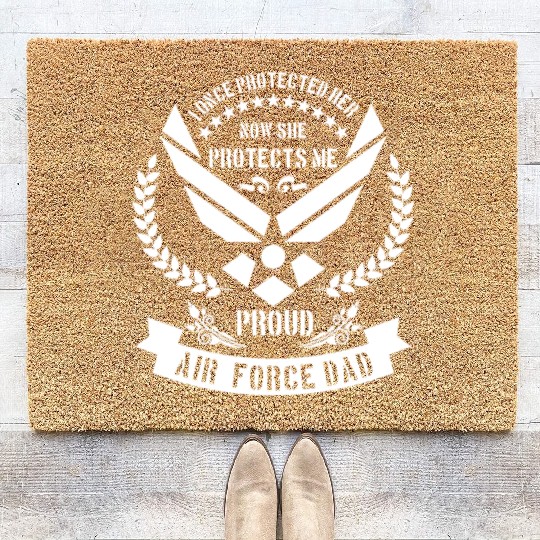 Proud Air Force Dad - USA military Coir Doormats