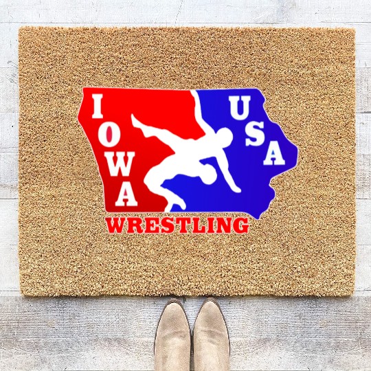 Iowa Team USA Wrestling Coir Doormats