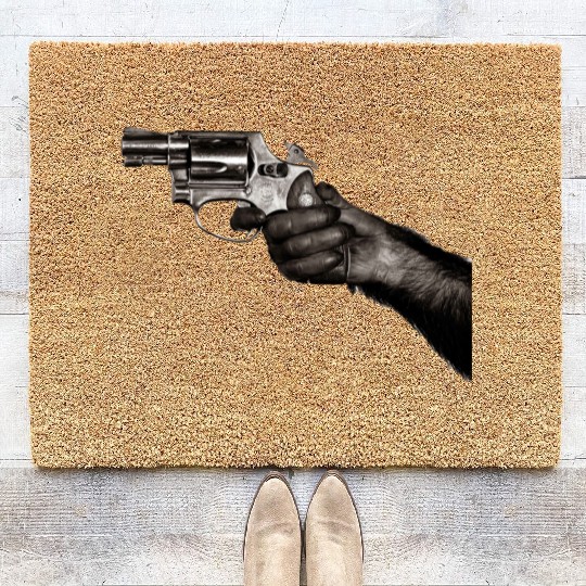 Monkey With Gun Coir Doormats