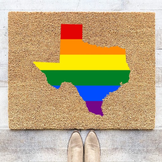 Texas Gay Pride Rainbow Flag LGBT Coir Doormats