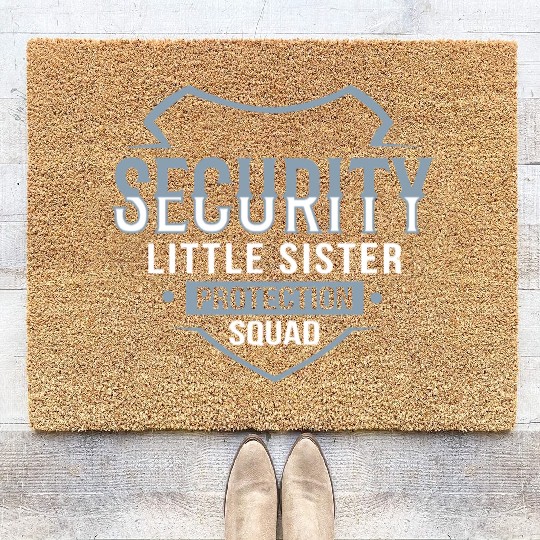 Little Sister Security Protection Big Brother Coir Doormats