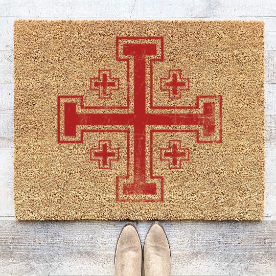 Crusader Cross Knights Templar Coir Doormats