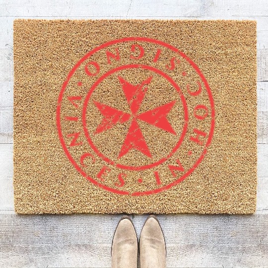 Knights Templar Maltese Cross Coir Doormats