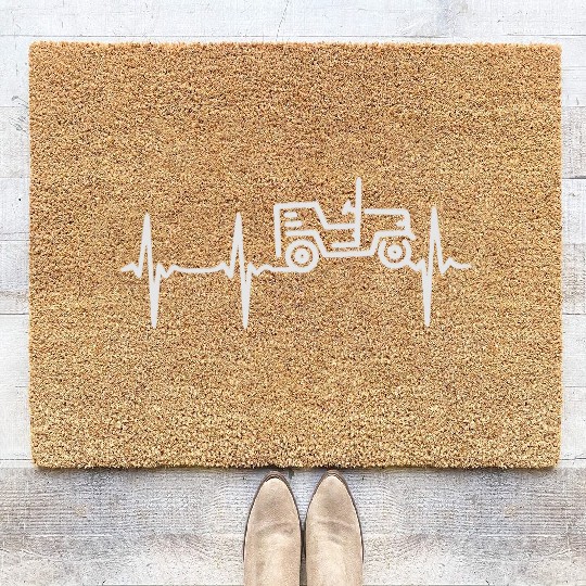 Heart Beat Jeep Coir Doormats