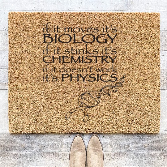 Science Biology Chemistry Physics Funny Science T Coir Doormats