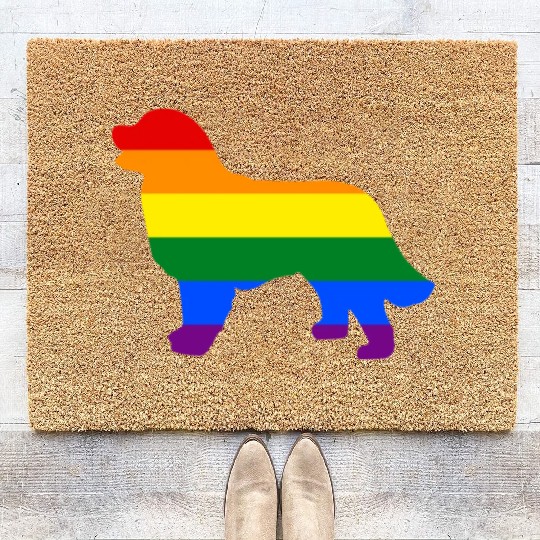 Gay Pride Dog Bernese Mountain Dog Gay Pride Dog Apparel Coir Doormats