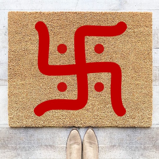 Hindu Swastika Coir Doormats