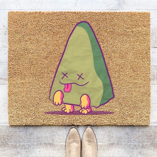 It's not an avocado , it's a zombie triangle! Coir Doormats