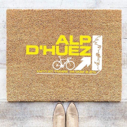 Tour De France Alp D huez Cycling Mens Printed bik Coir Doormats