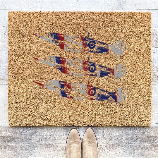 Three Spitfire British Warplanes Coir Doormats