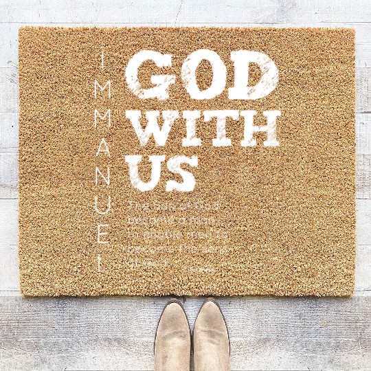 Immanuel, God with us Coir Doormats