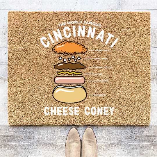 the world famous cincinnati cheese coney chef Coir Doormats