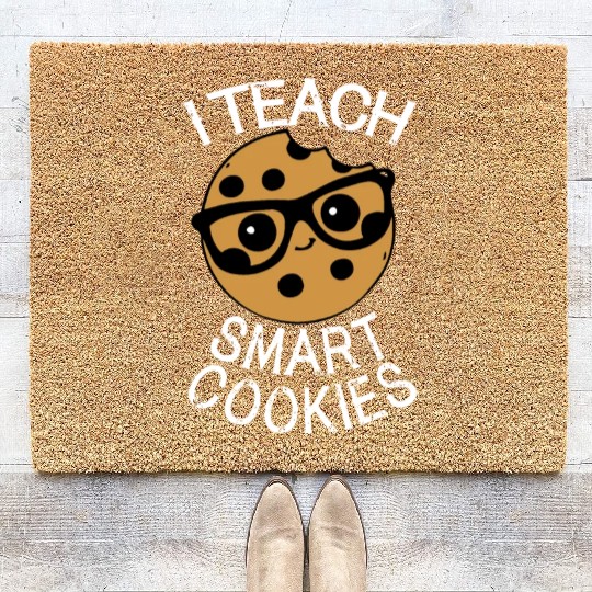 i teach smart cookies nerd Coir Doormats funny chef