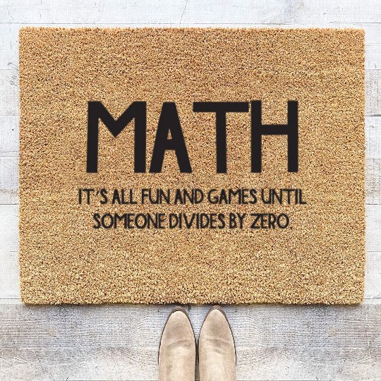 Funny Math Division College Math Coir Doormats