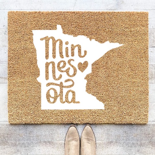 Minnesota Home State Minnesota music Coir Doormats