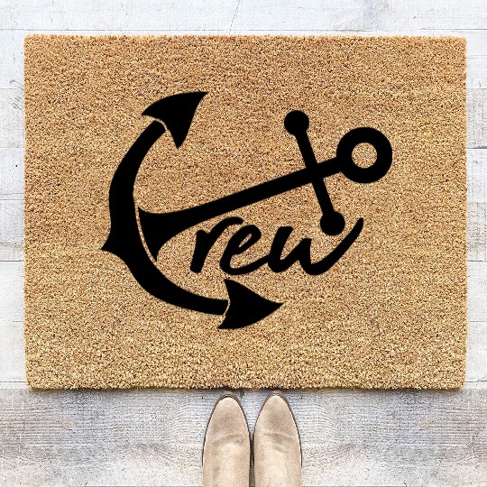 crew crew team friends anchor boat ship floating s Coir Doormats