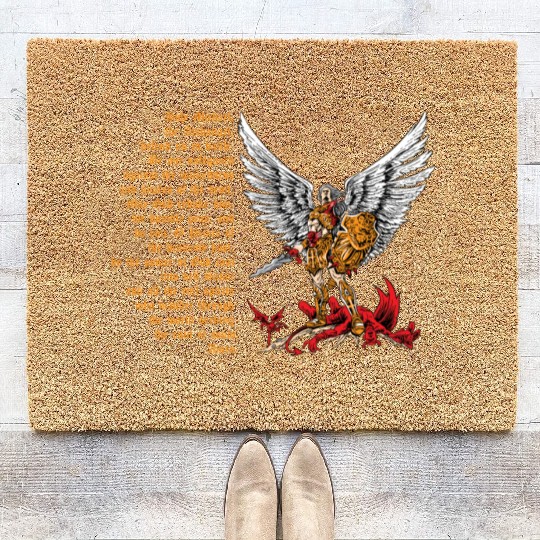 Saint Michael Coir Doormats for men prayer catholic church